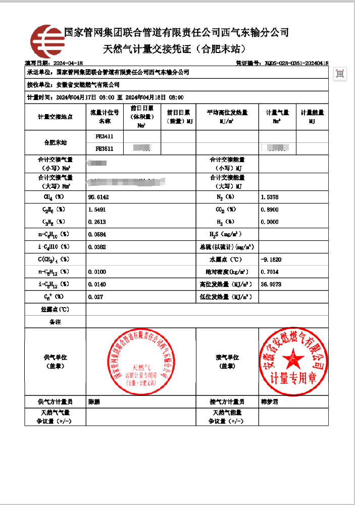 合肥新奥燃气2024年4月份气质报告.png